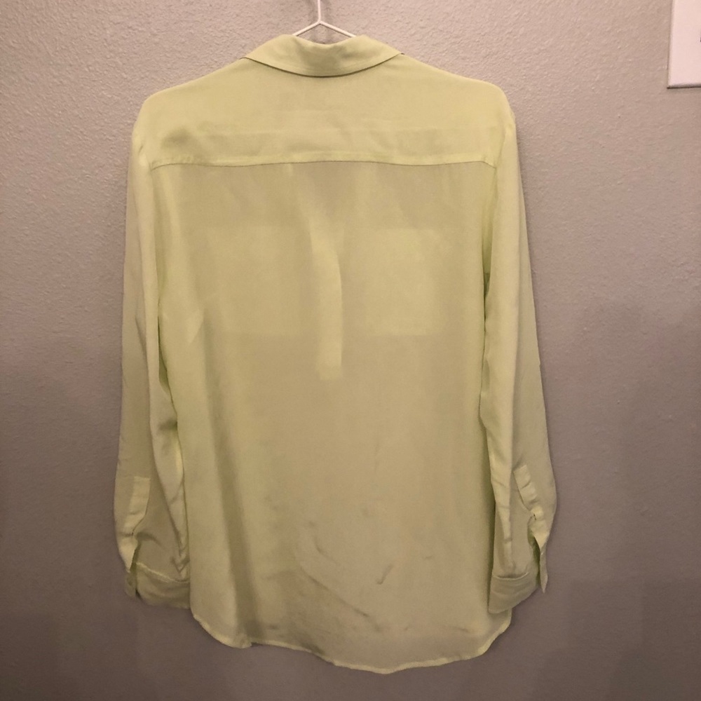 Pale Neon Yellow Ann Taylor Silk Blouse - Picture 4 of 5